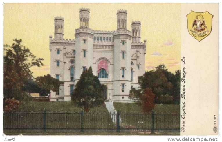 Baton Rouge LA Lousiana, State Capitol Building, State Seal, C1900s Vintage Postcard - Baton Rouge