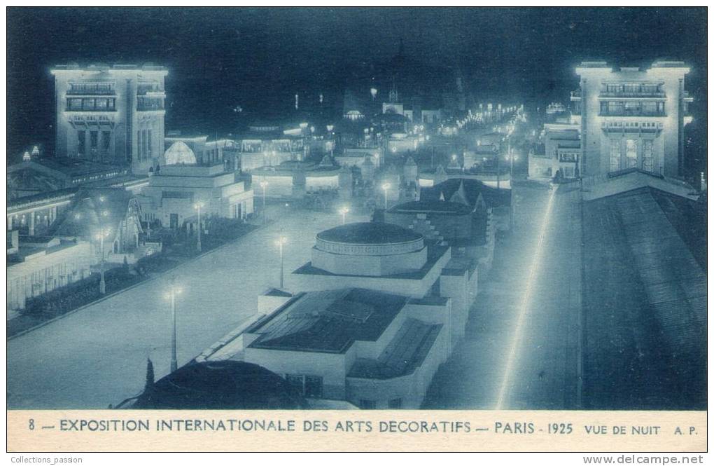 Cp , 75 , PARIS , Exposition  Internationale Des Arts Décoratifs , 1925 , Vue De Nuit , Ed : Papeghin - Exhibitions