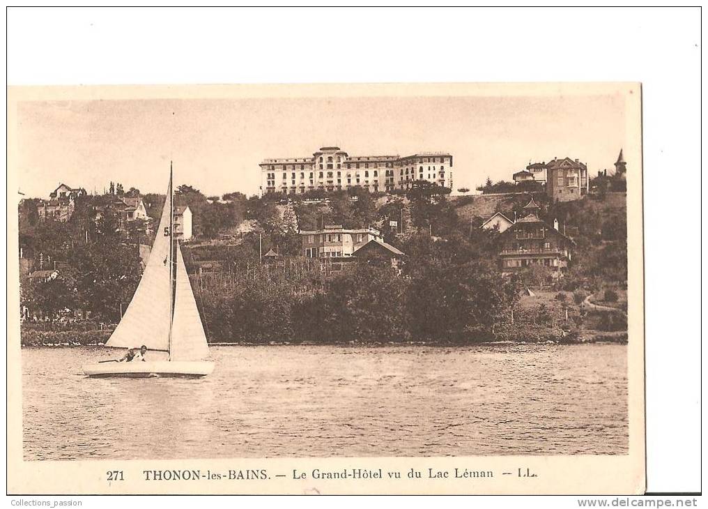 CP, 74, Thonon-les-Bains, Le Grand-Hôtel Vu Du Lac Léman, Vierge - Hotels & Gaststätten
