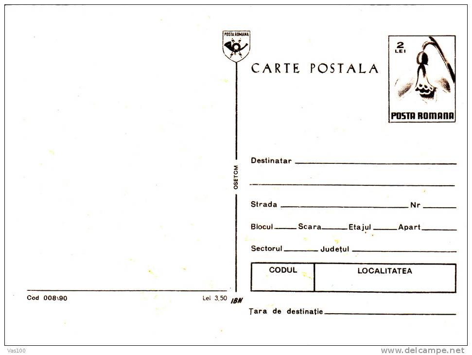 EASTER, JESUS HAS RISEN, 1990, CARD STATIONERY, ENTIER POSTAL, UNUSED, ROMANIA - Pasen