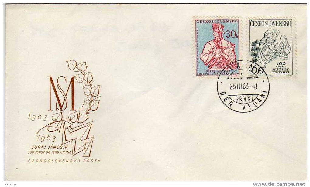 FDC PRAHA 1963, Juraj Janosik , Checoslovaquia, - FDC