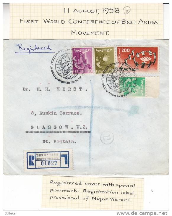 Israël - Lettre Recommandée De 1958 ° - Oblitération Spéciale - Lettres & Documents
