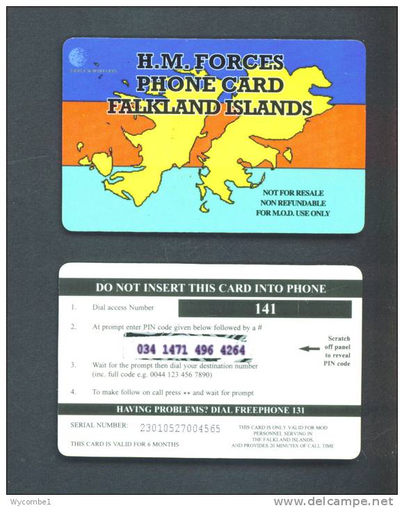 FALKLAND ISLANDS  -  Remote Phonecard As Scan - Falkland Islands