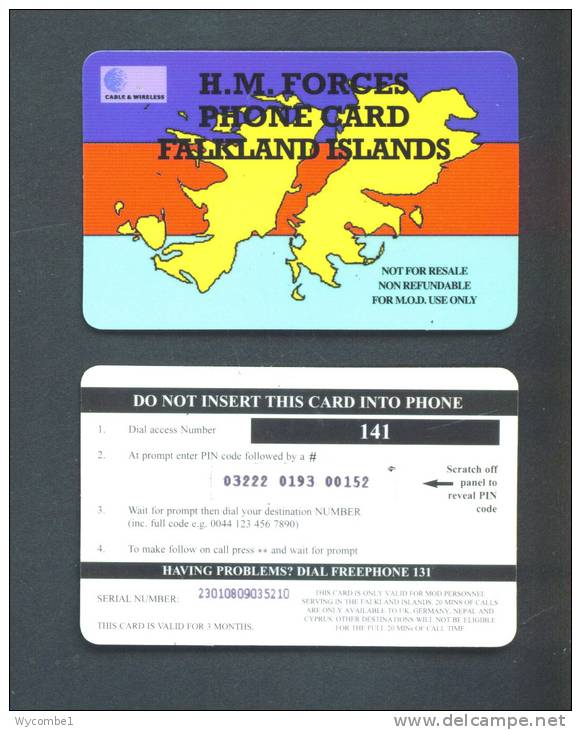 FALKLAND ISLANDS  -  Remote Phonecard As Scan - Falkland