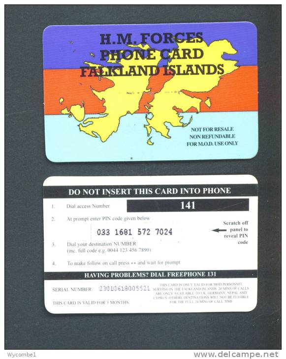 FALKLAND ISLANDS  -  Remote Phonecard As Scan - Falklandeilanden