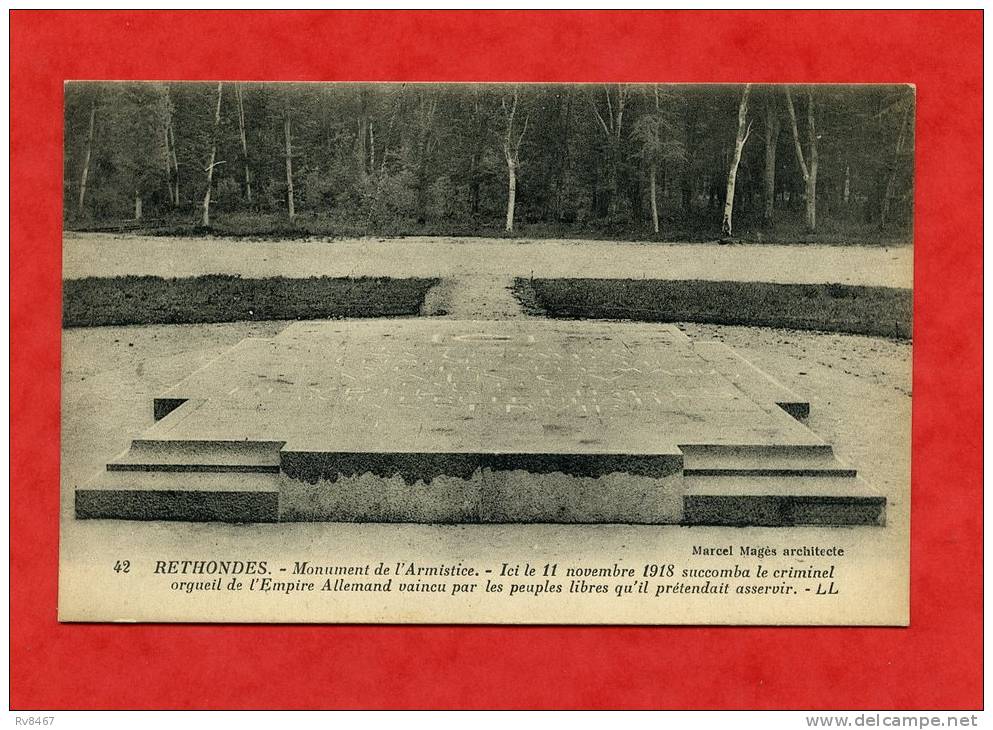 * RETHONDES-Monument De L´Armistice....(Voir Le Tampon Au Dos) - Rethondes