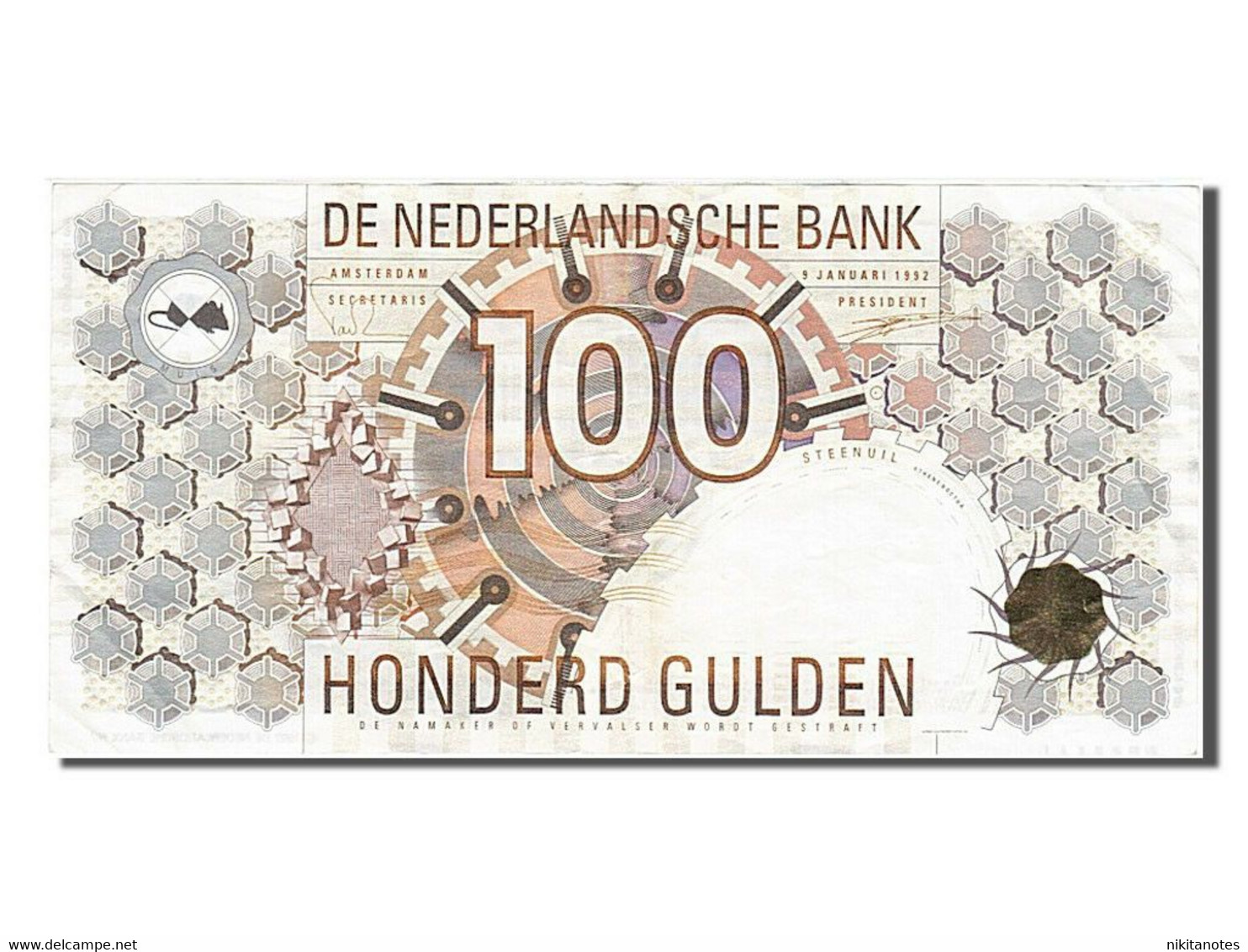 NETHERLANDS 100 GULDEN 1992 P-101 UNC - 100 Gulden