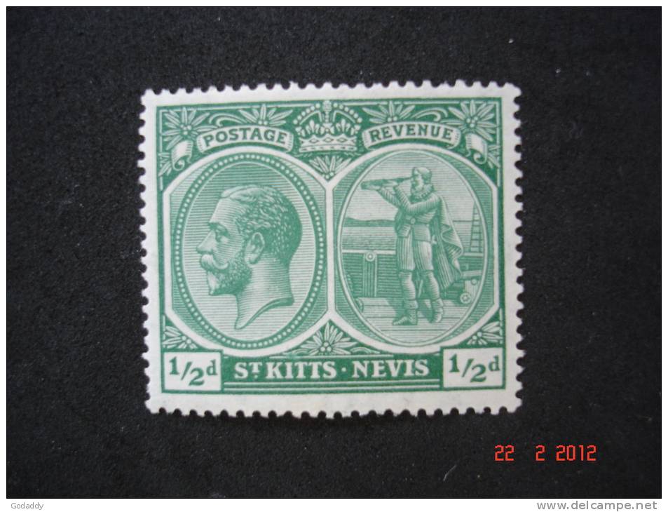 St Kitts-Nevis  1920  K.George V   1/2d     SG24    MH - St.Cristopher-Nevis & Anguilla (...-1980)