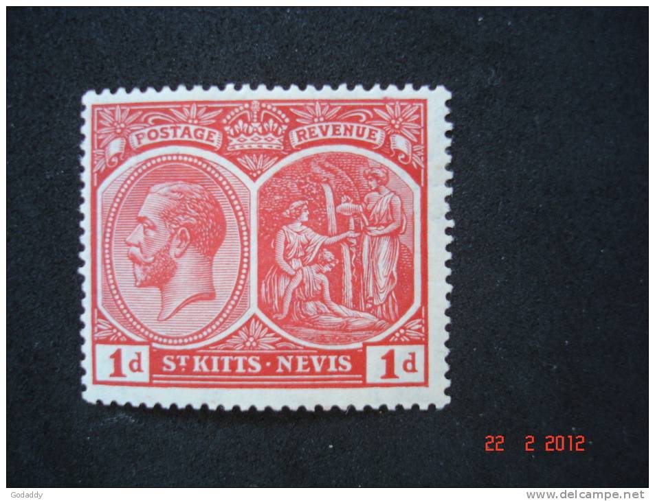St Kitts-Nevis  1920  K.George V   1d     SG25    MH - St.Cristopher-Nevis & Anguilla (...-1980)