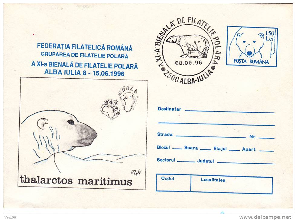 BEAR, OURS, 1995, COVER STATIONERY, ENTIER POSTAL, OBLITERATION CONC., ROMANIA - Bears