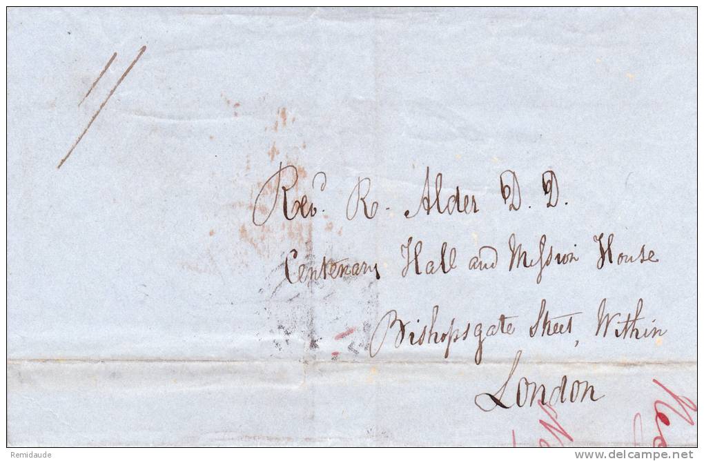 BAHAMAS - 1851 - RARE LETTRE De NASSAU Pour LONDON - 1859-1963 Kolonie Van De Kroon