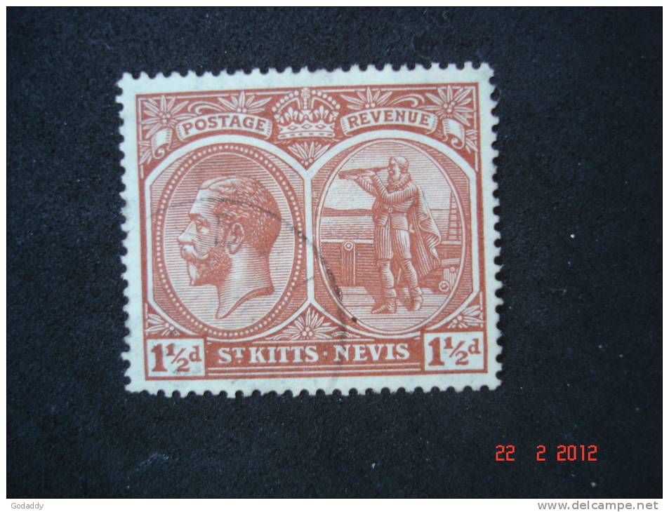 St Kitts-Nevis  1921  K.George V   11/2d     SG40    Used - St.Christopher-Nevis & Anguilla (...-1980)