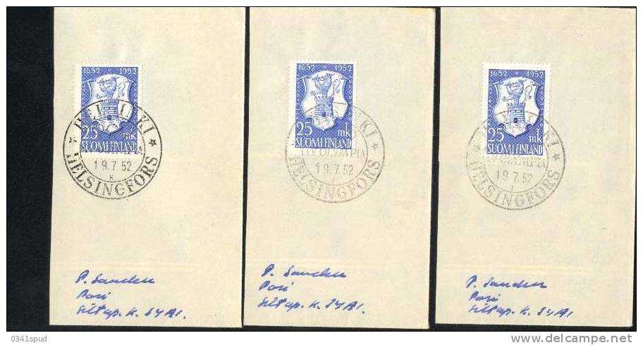 Jeux Olympiques 1952 Helsinki 14 Postmarks   Differénts Champs Des épreuves - Estate 1952: Helsinki