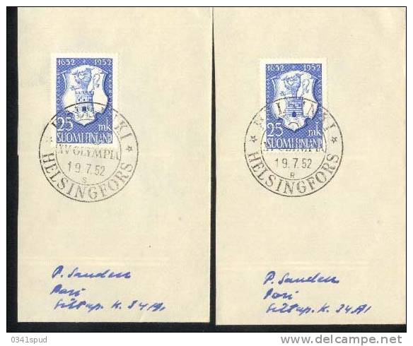 Jeux Olympiques 1952 Helsinki 14 Postmarks   Differénts Champs Des épreuves - Sommer 1952: Helsinki