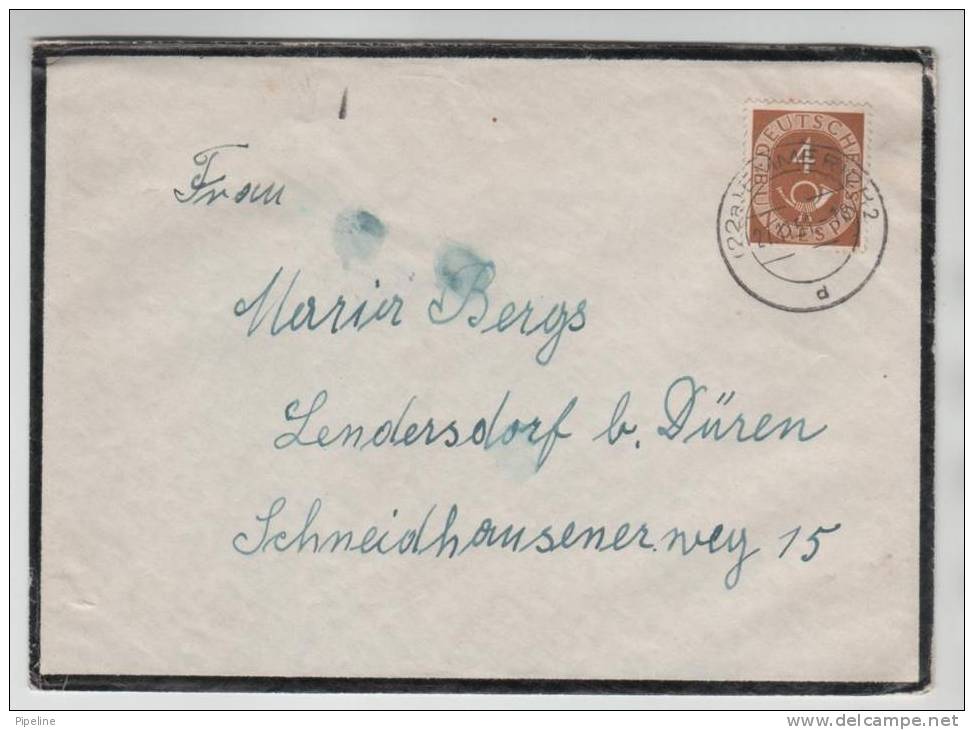 Germany Condolence Cover Lendersdorf Düren 27-11-1951 - Storia Postale