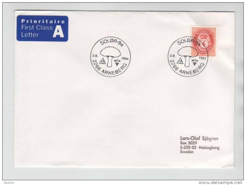 Norway Cover SCOUTING SOLÖR-94 Postmark Sent To Sweden 2-8-1994 - Other & Unclassified