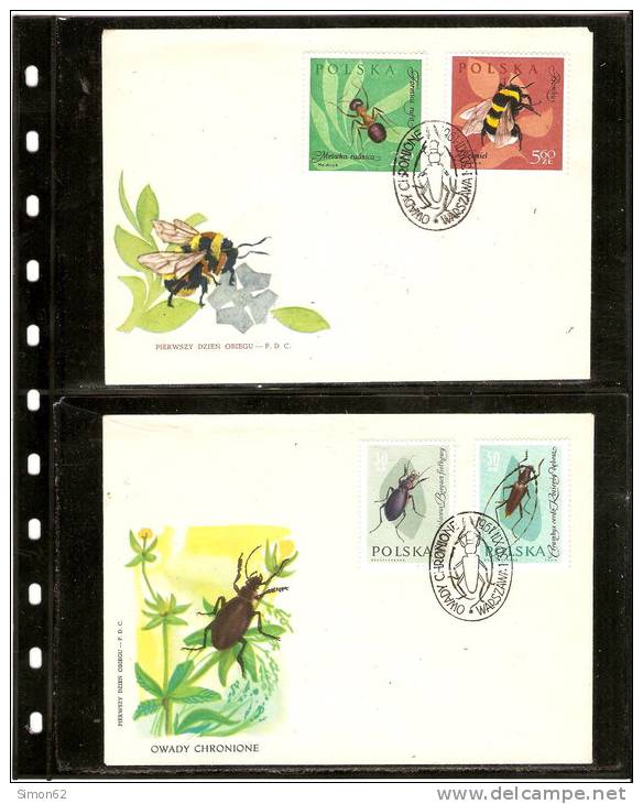 POLOGNE FDC ABEILLES INSECTES - Honeybees