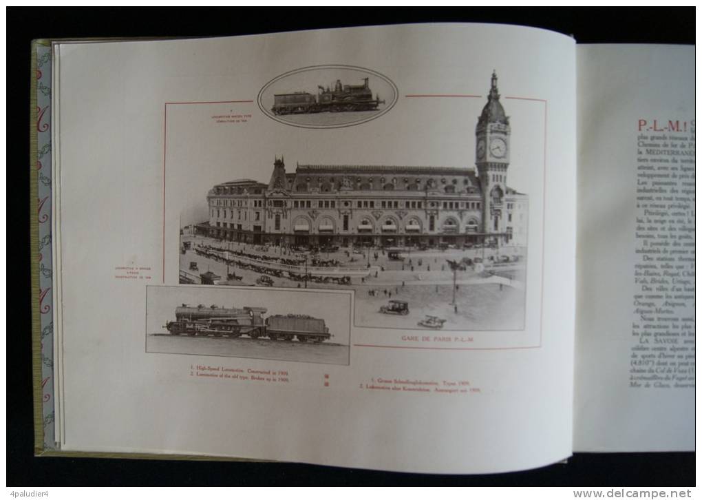 Album Chemins De Fer  P.L.M. PARIS-LYON-MEDITERRANEE Et C.G.T. Compagnie Générale Transatlantique 1909 - Chemin De Fer & Tramway