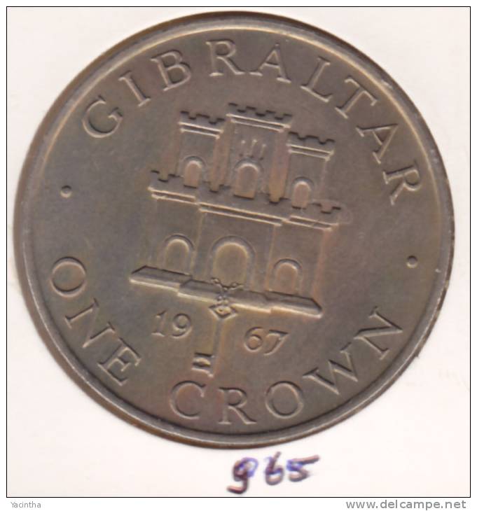 @Y@  Gibraltar  1 Crown  1967    (965) - Gibraltar