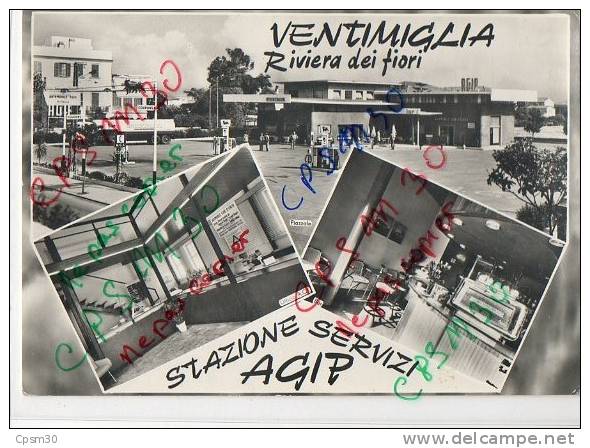 CP Italie - VENTIMIGLIA - Stazione Servizi AGIP - Station Service Escence AGIP - Punti Di Vista Multipli Due Cartoline 2 - Imperia