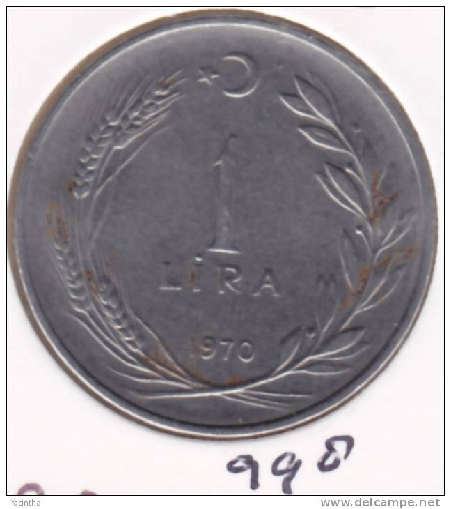 @Y@  Turkije  1 Lira  1970  (998) - Turkey