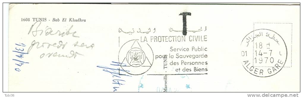 TUNISI - LA PROTEZIONE CIVILE - LA PROTECTION CIVILE -  COLLEZIONISMO TEMATICO- TIMBRO TARGHETTA    1970 - - Other & Unclassified