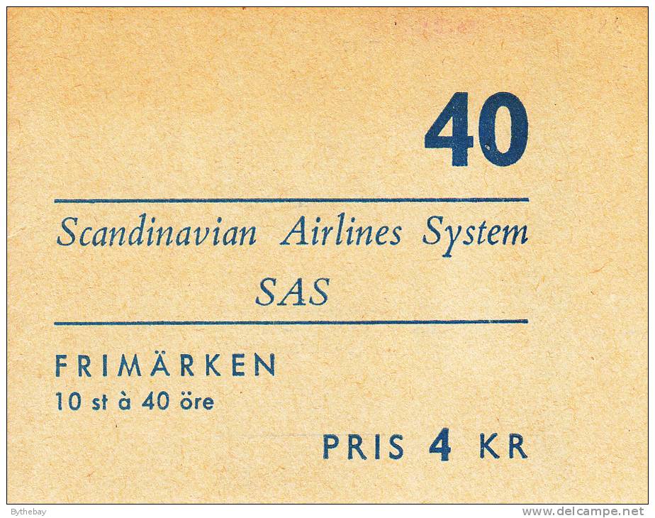 Sweden MNH Scott #568a Complete Booklet Scandinavian Airlines System 10th Anniversary - 1951-80