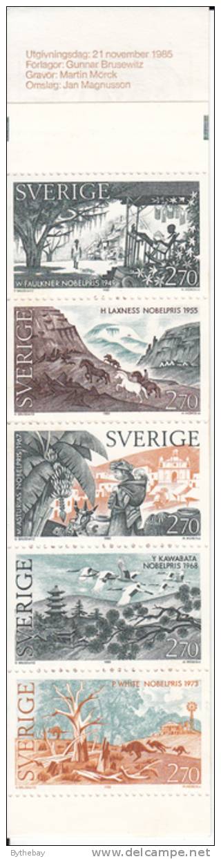 Sweden MNH Scott #1566a Complete Booklet Nobel Prize Laureates In Literature - 1981-..