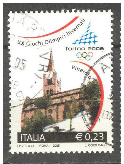 ITALIA ITALY STAMPS 2005  GIOCHI OLIMPICI TORINO PINEROLO  SASSONE 2809   USATI DI QUALITA ´ BOLLI NITIDI - 2001-10: Usati