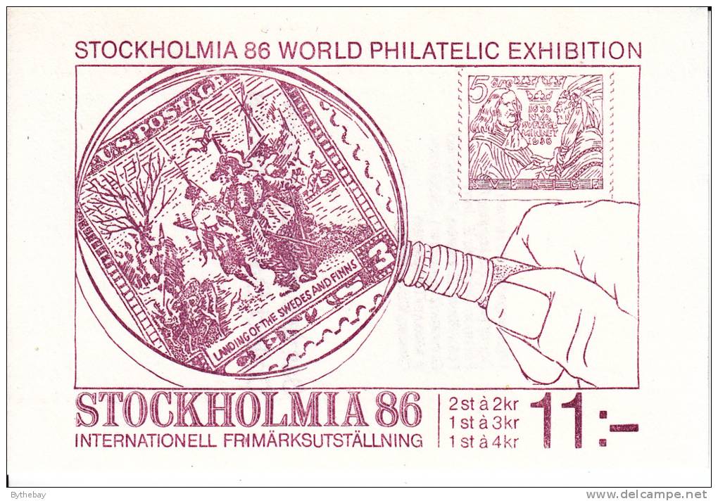 Sweden MNH Scott #1588a Complete Booklet STOCKHOLMIA '86 - Joint Issue With USA - 1981-..