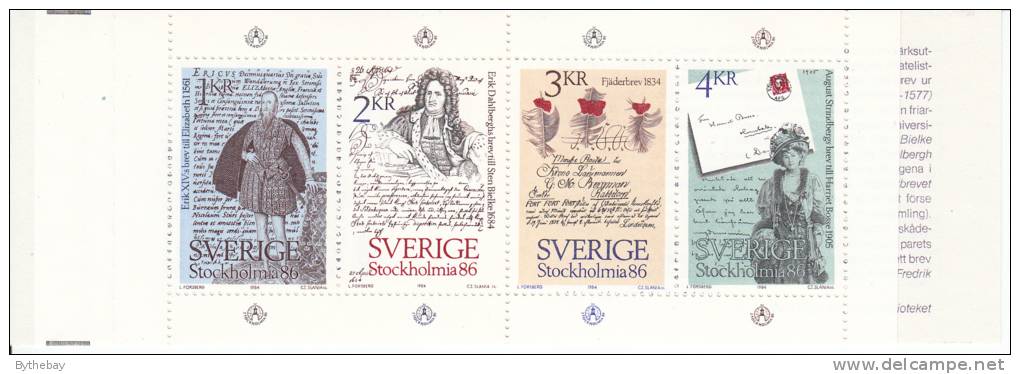 Sweden MNH Scott #1505a Complete Booklet STOCKHOLMIA ´86 - 1981-..
