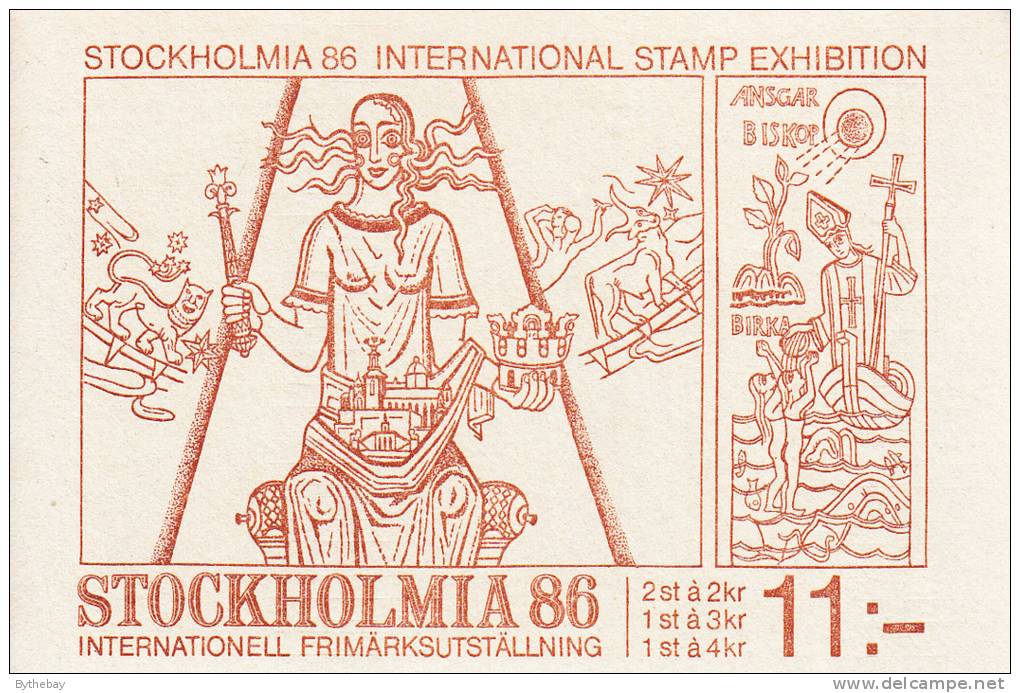 Sweden MNH Scott #1543a Complete Booklet STOCKHOLMIA ´86 - 1981-..