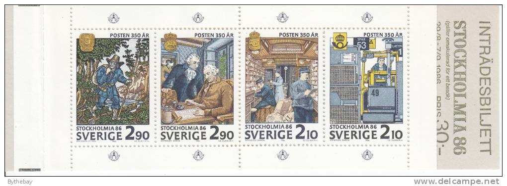 Sweden MNH Scott #1610a Complete Booklet STOCKHOLMIA ´86 - 1981-..