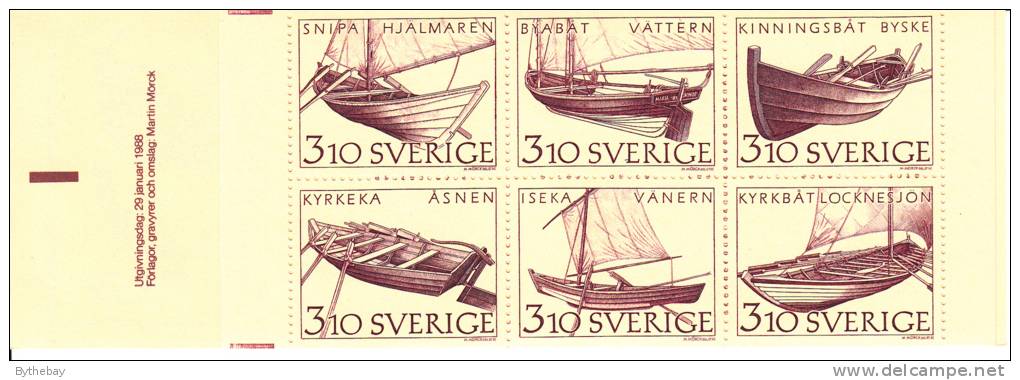 Sweden MNH Scott #1671a Complete Booklet Inland Boats - 1981-..