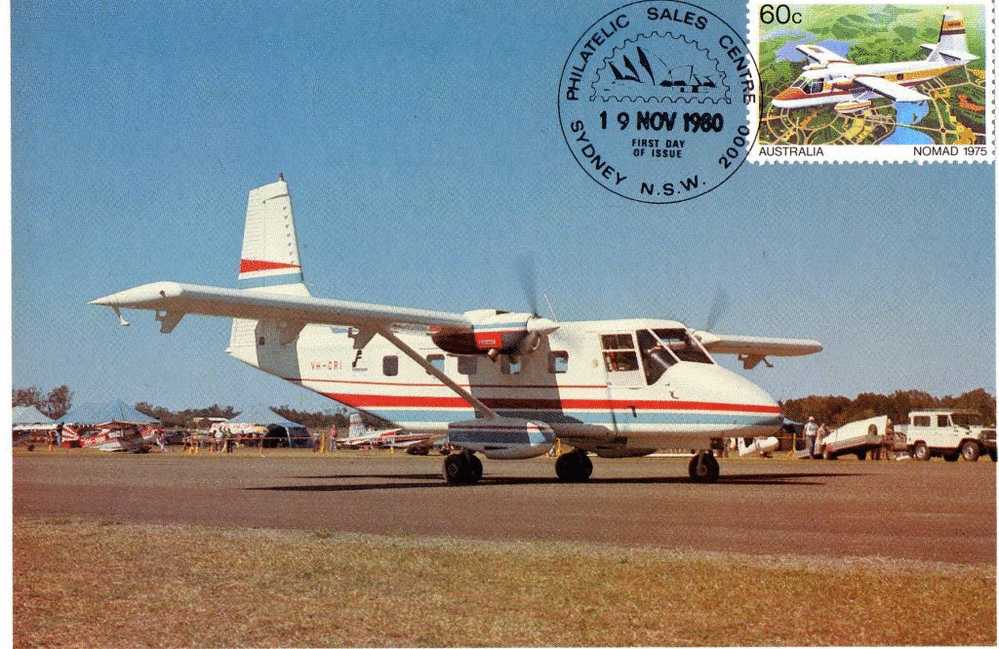 Australia 1980 Aircraft  75c Nomad Maximum Card - Cartes-Maximum (CM)