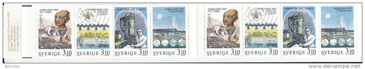 Sweden 1988 MNH Scott #1712a Complete Booklet Nobel Laureates In Chemistry - 1981-..