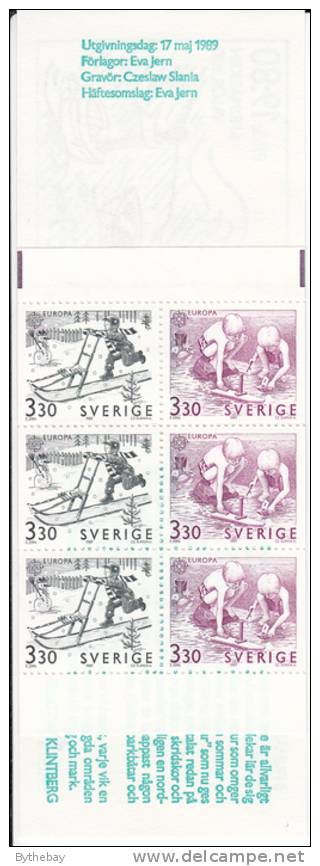 Sweden MNH Scott #1738a Complete Booklet Europa Children's Games - 1981-..