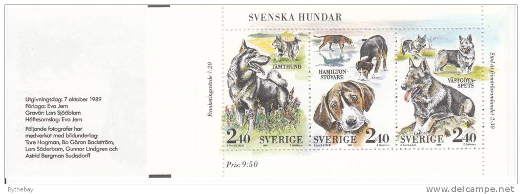 Sweden MNH Scott #1765a Complete Booklet Swedish Kennel Club Centenary - 1981-..