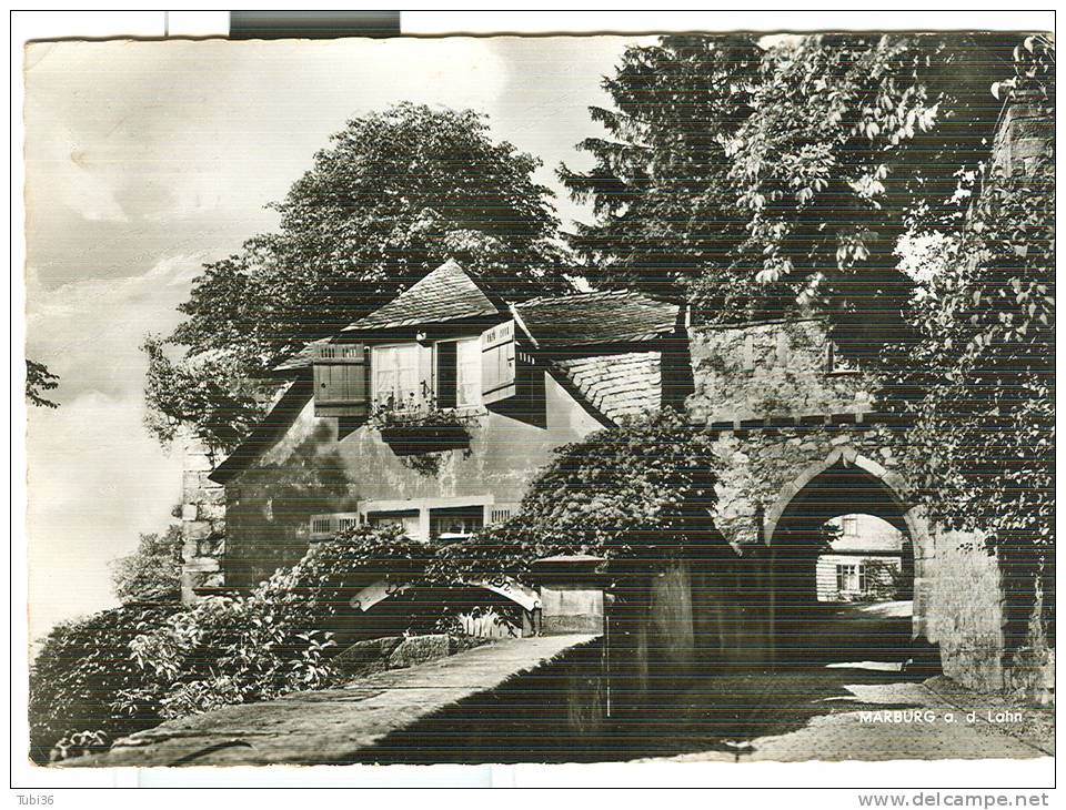 MARBURG A D Lahn -POSTCARD, BLACK WHITE, USED 1962, ITALY DESTINATION, - Marburg