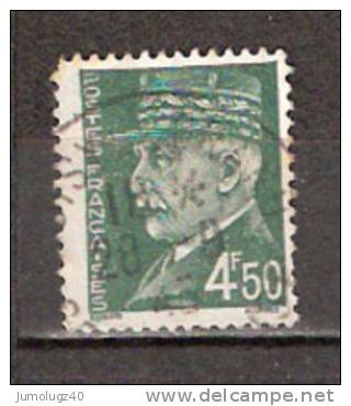 Timbre France Y&T N° 521B (1) Obl.  Type Hourriez.  4 F 50. Vert-jaune. Cote 0,80 € - 1941-42 Pétain