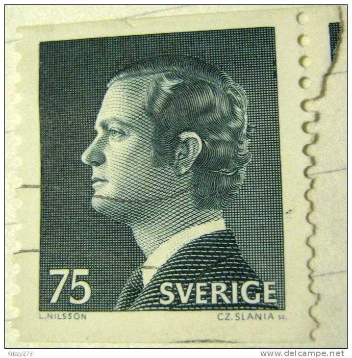 Sweden 1976 King Carl XVI Gustaf 75ore - Used - Oblitérés