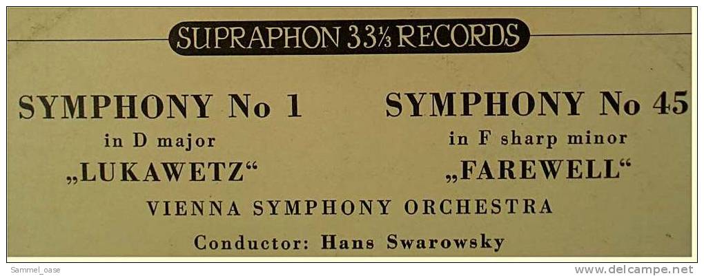 LP  Vinyl  -  Joseph Haydn  -  Sinfonien 1 & 45  -  Supraphon Vienna Symphony Orchestra 1978 - Klassik