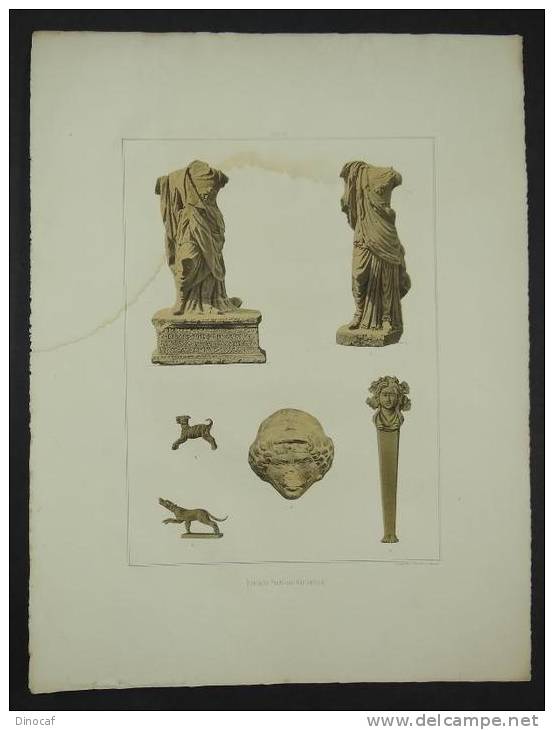 "Jahresheft Altertums-Verein Lithographie 19. Jh. Römische Funde, 58 X 45 Cm, Stuttgart, Württemberg, Oehringen - Altri & Non Classificati
