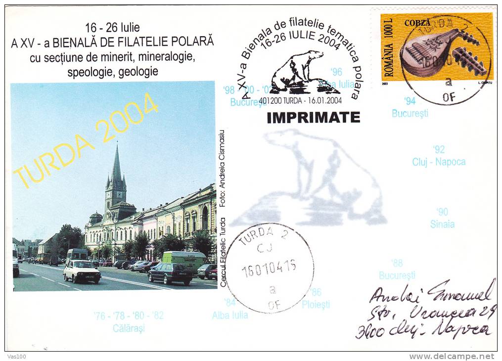 POLAR PHILATELY, BEAR, OURS, 2004,  SPECIAL COVER, OBLITERATION CONCORDANTE, ROMANIA - Ours