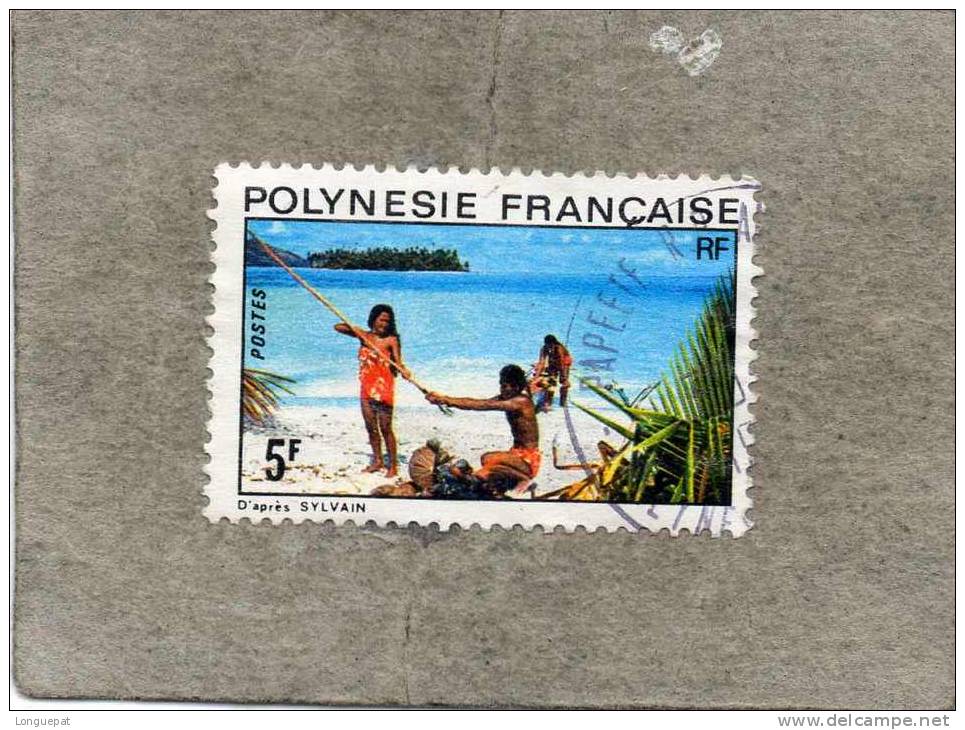 POLYNESIE Française :  Paysage : Personnages Sur La Plage, Gaulage De Noix De Coco - Tourisme -Vacances - Gebraucht