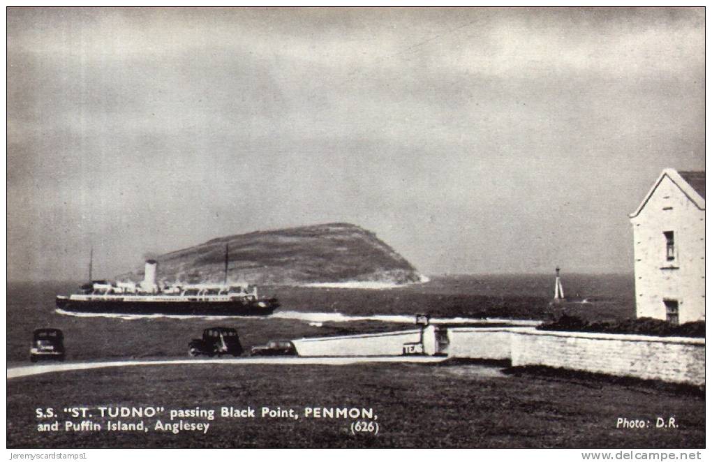 Old Postcard : SS St.Tudno Passing Black Point, Penmon & Puffin Island By Simpsons Of Derby - Anglesey