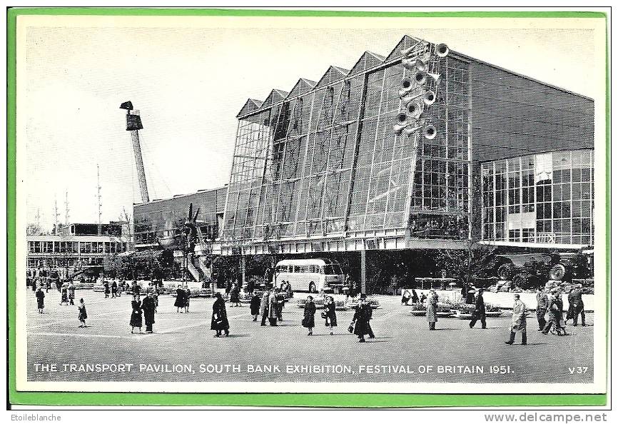 CPSM LONDON 1951 South Bank Exhibition / Transport Pavilion / Autobus / Exposition - River Thames
