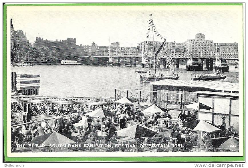 CPSM LONDON 1951 The '51 Bar / South Bank Exhibition / Festival Of Britain / River Thames / Terrasse Animé Voilier - River Thames