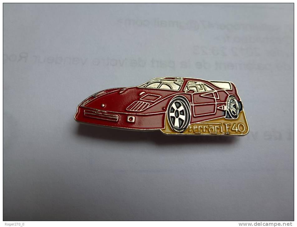 Auto Ferrari F40 Rouge    , Dimensions :13 X 35 Mm , Fond Argent - Ferrari