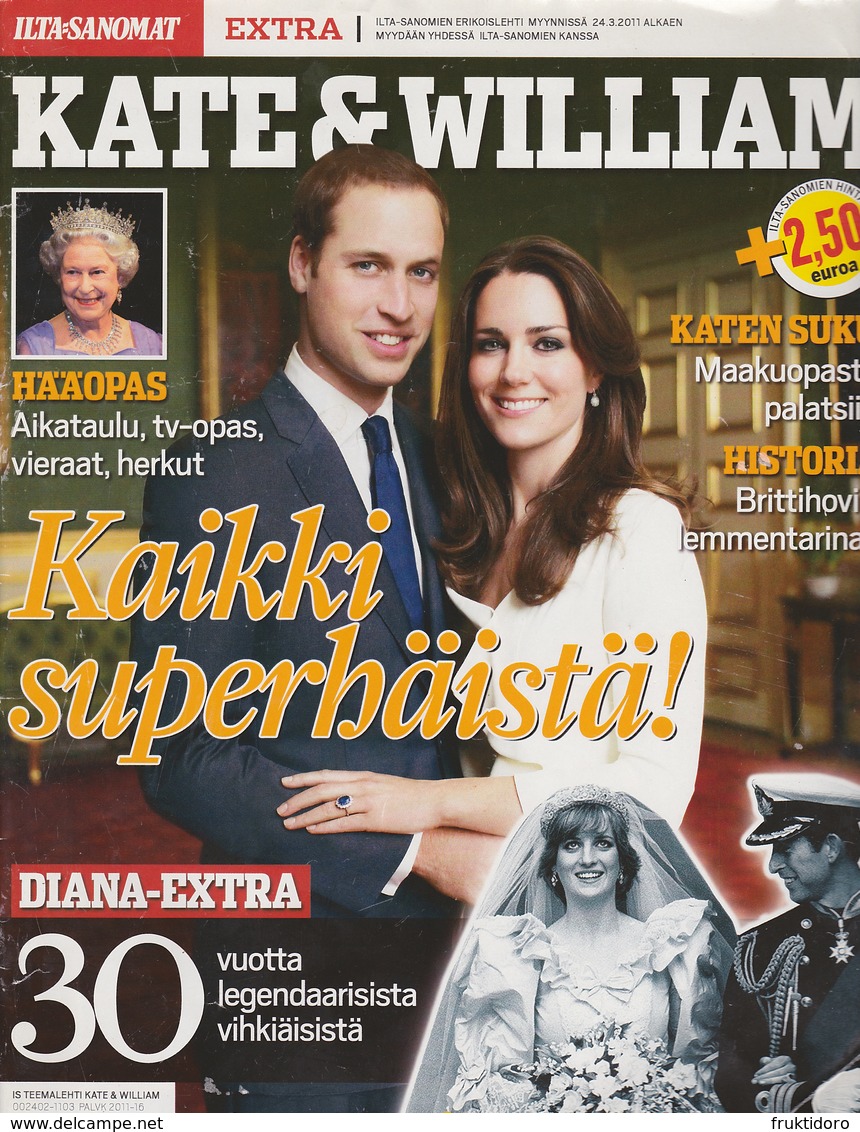 Magazine Ilta-Sanomat Extra From March 2011 About The Marriage Of Prince William And Kate Middleton - Scandinavian Languages